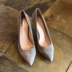 Miss sixty grey Seude studded pumps sz 39